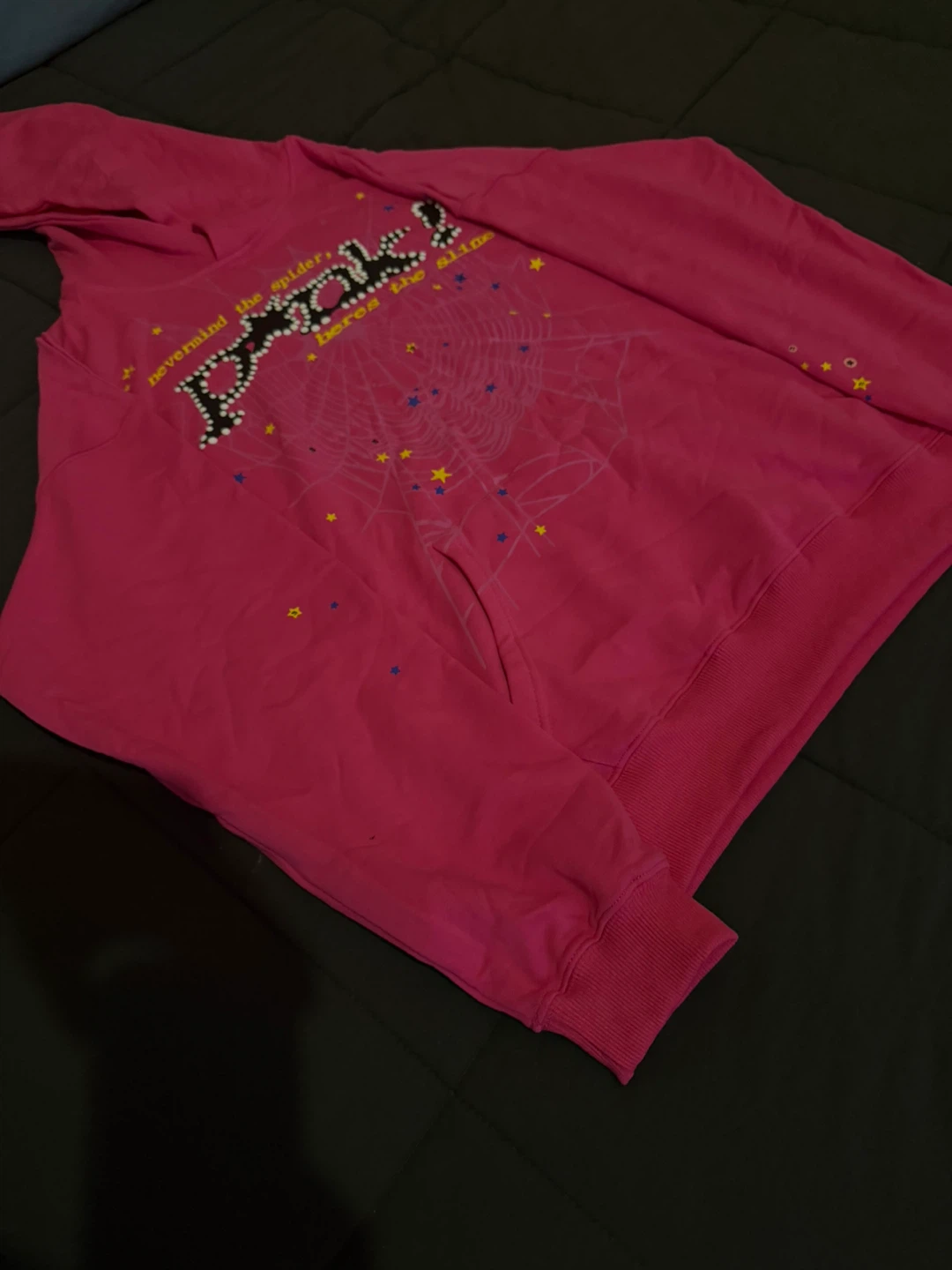 Sp5er Pink Hoodie "nevermind the spider, heres the slime"