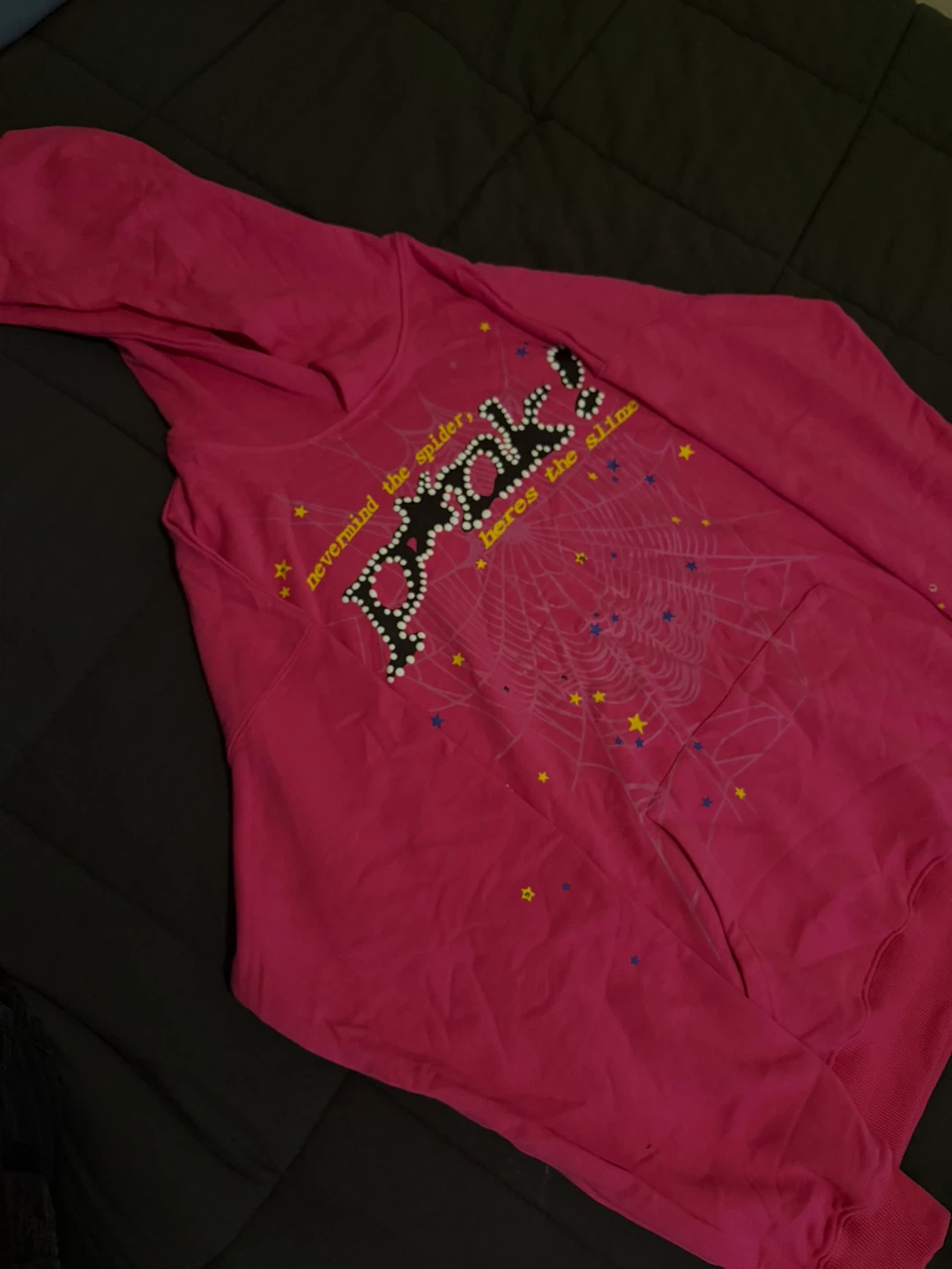 Sp5er Pink Hoodie "nevermind the spider, heres the slime" - photo 2