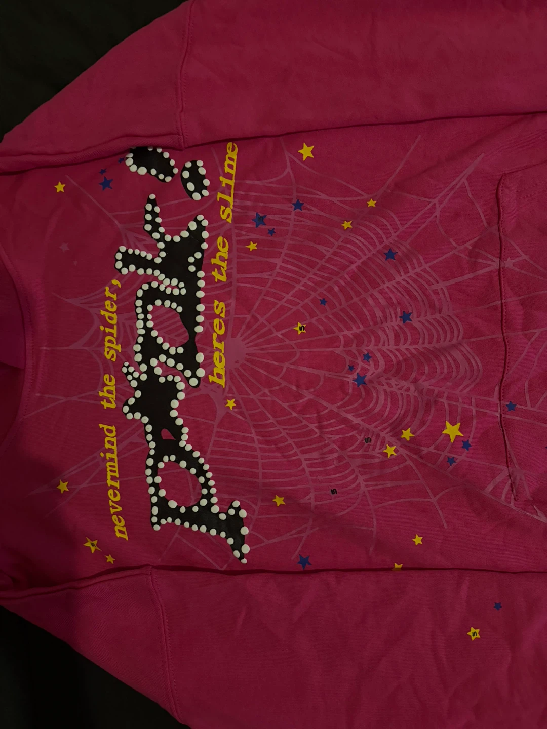 Sp5er Pink Hoodie "nevermind the spider, heres the slime" - photo 3