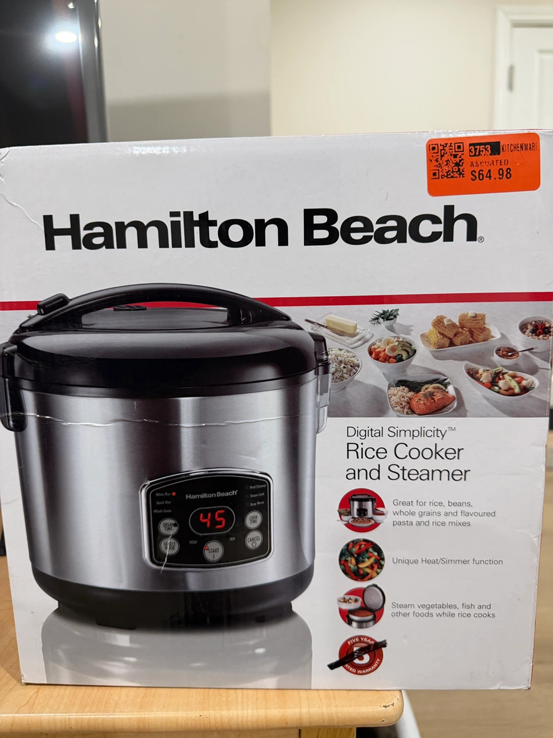 Hamilton Beach Digital Simplicity Rice Cooker and Steamer