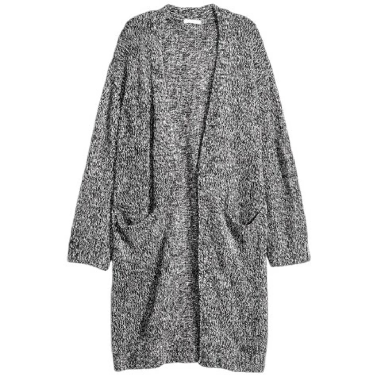 H&M Grey Knit Long Cardigan Size Medium