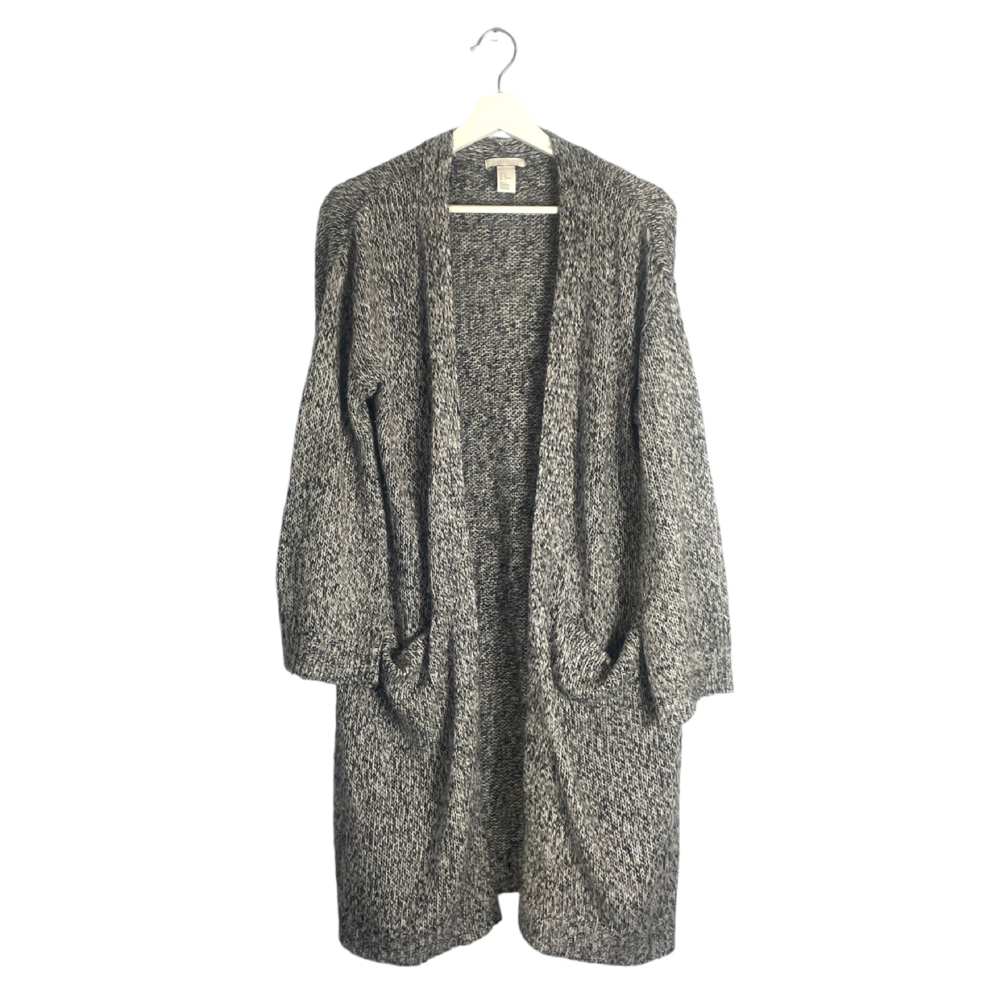 H&M Grey Knit Long Cardigan Size Medium - photo 2
