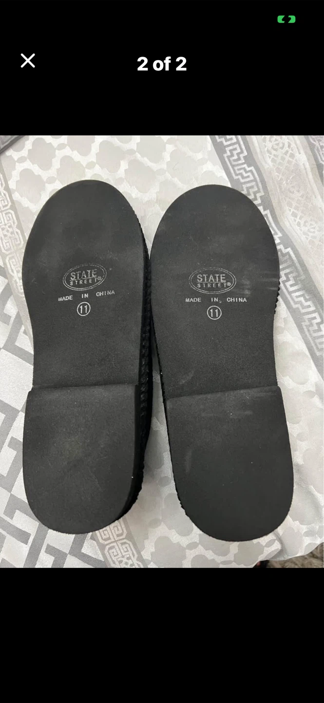 State Street Black Corduroy Slippers Size 11 - photo 2