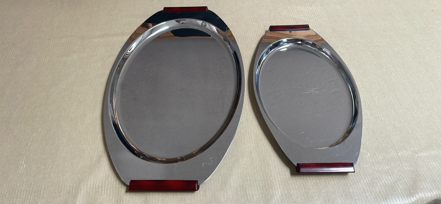 MCM Oval Serving Platters with Bakelite Handles - photo 2