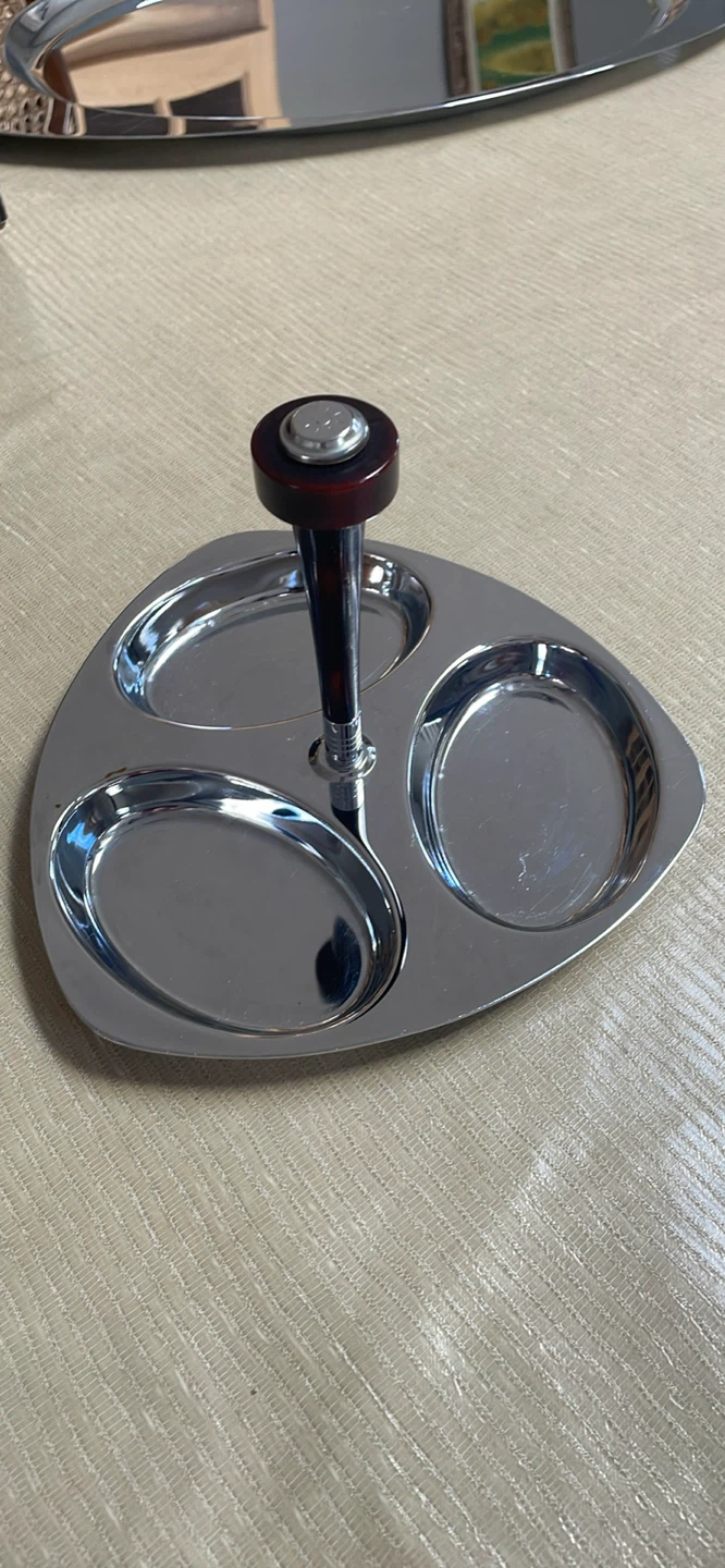 Vintage 3-Tier Metal Serving Tray MCM