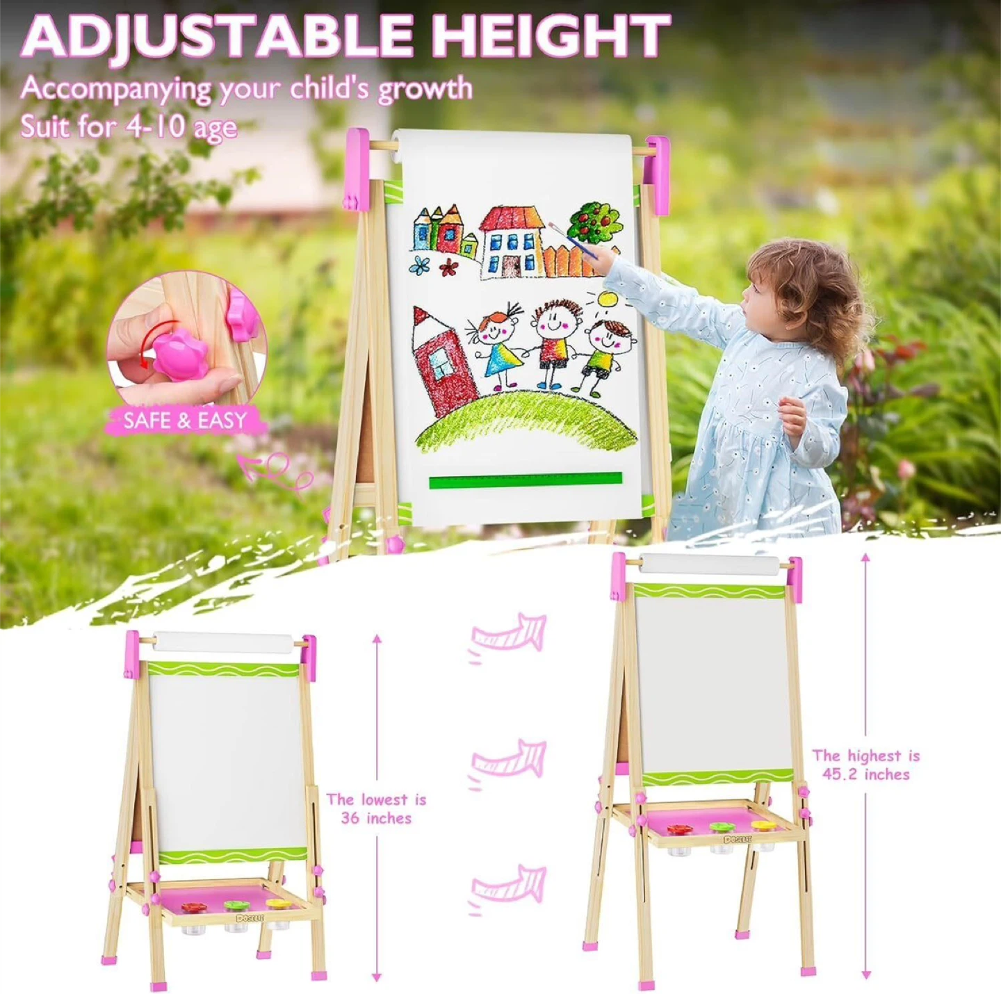 Kids Easel: Double-Sided Whiteboard Chalkboard - photo 2