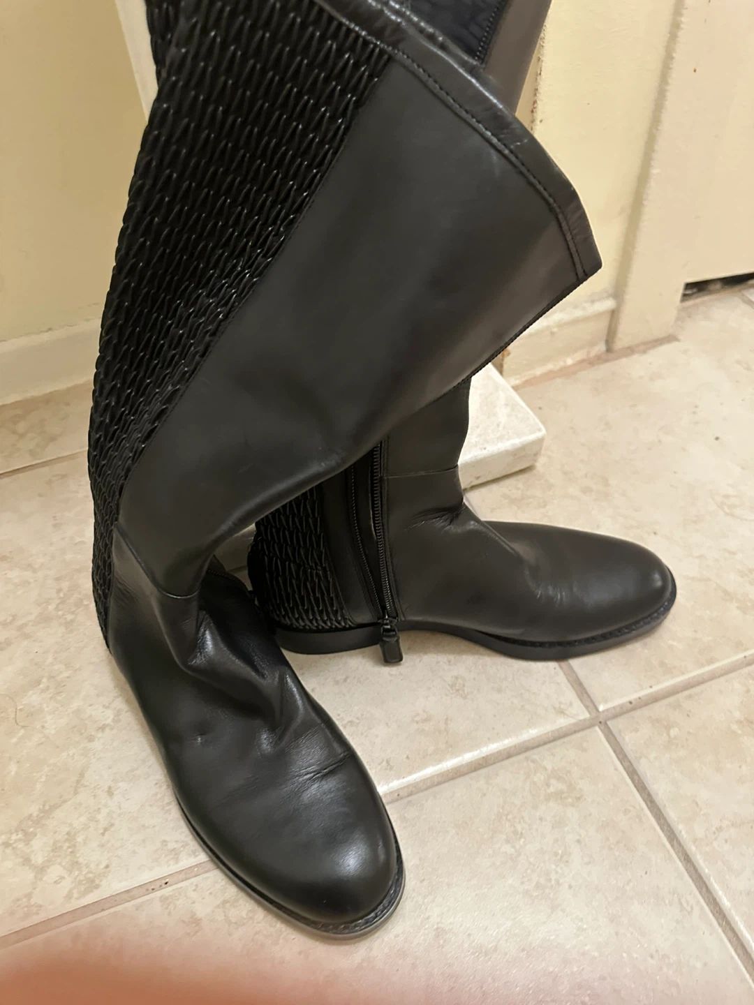 Cole Haan Black Leather Boots with Elasticated Shaft - photo 3