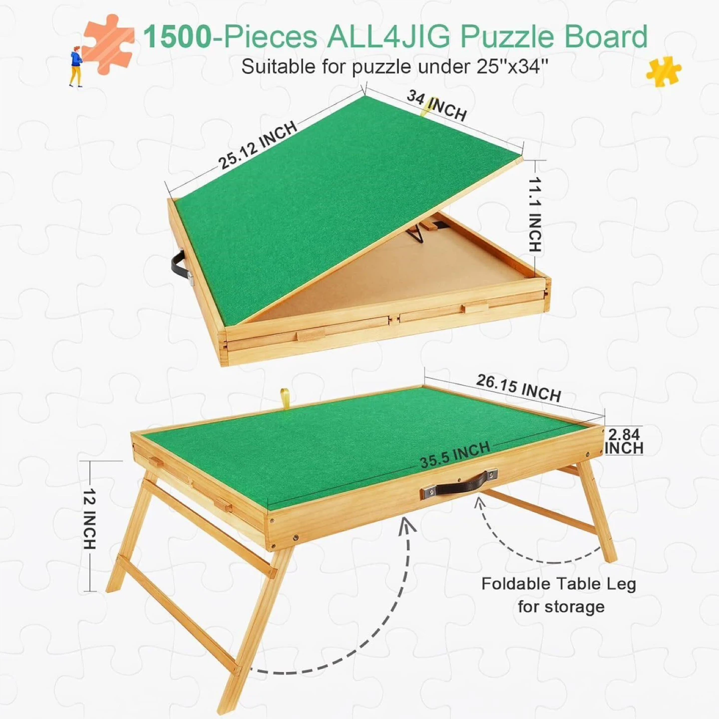 Puzzle Board  1500PCS Puzzle Table with Legs - photo 2