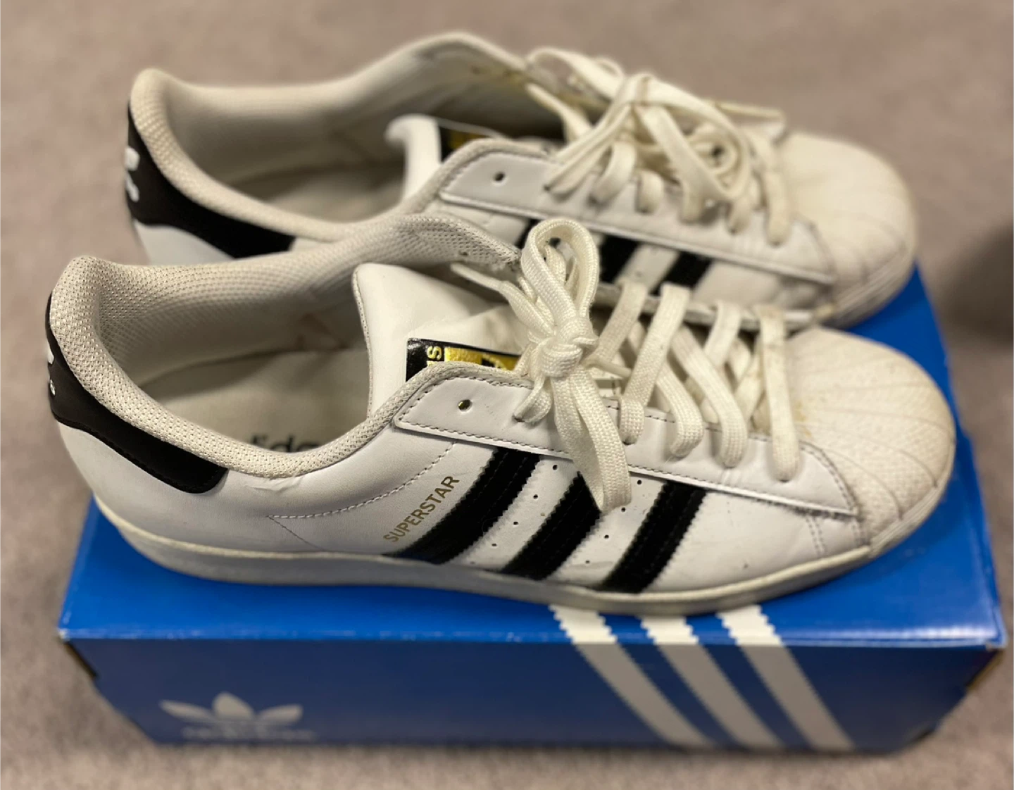 Adidas Superstar Sneakers White Black mens 10