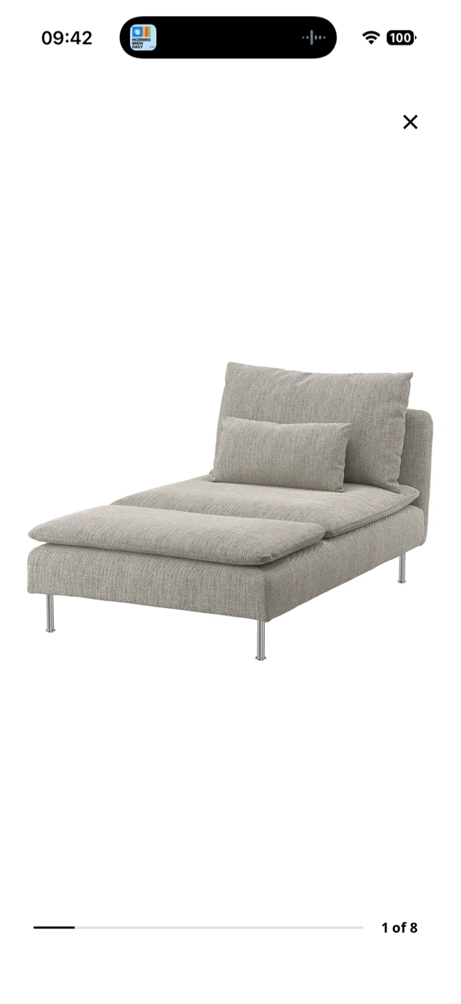 IKEA Ekenäs Chaise Lounge - Grey