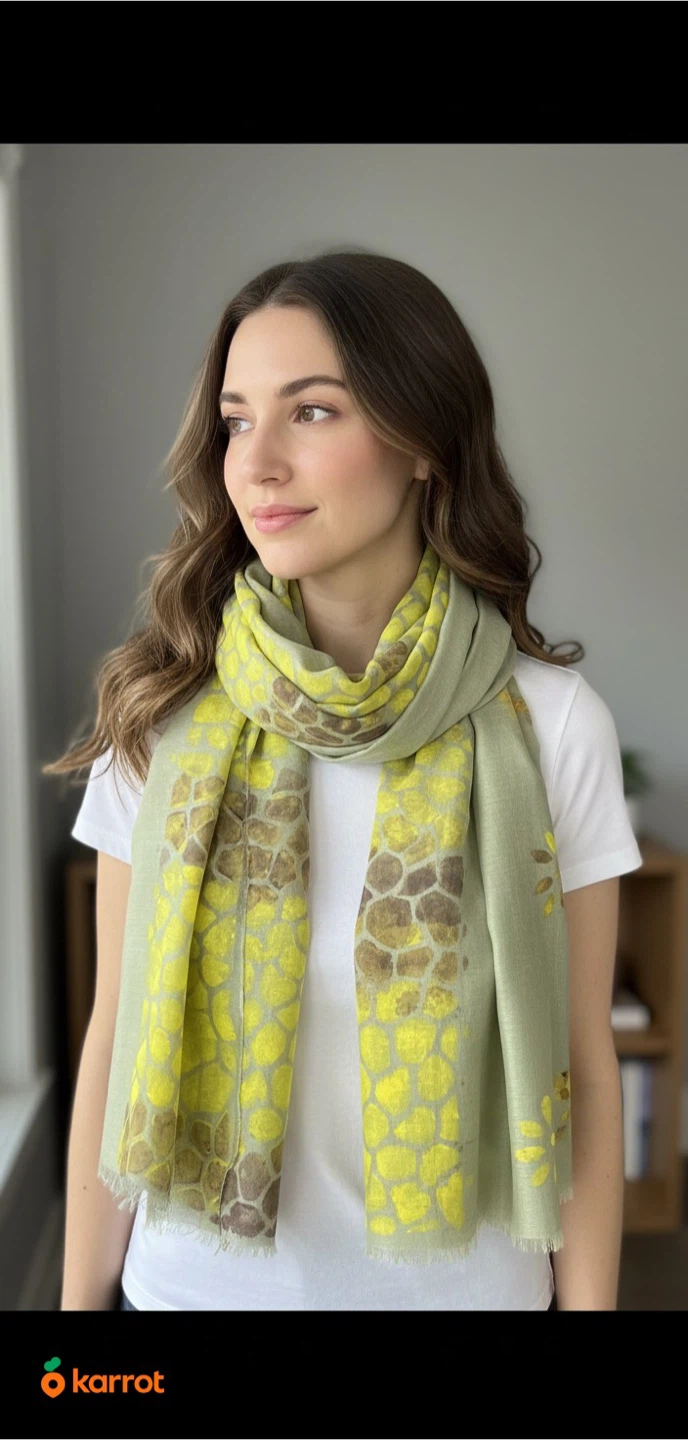 Hand-Painted & Block Printed Cotton Scarves - photo 2