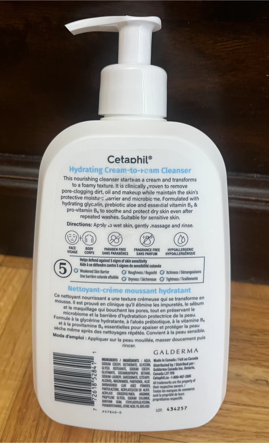 Cetaphil Hydrating Cream-to-Foam Cleanser 473 mL - photo 2