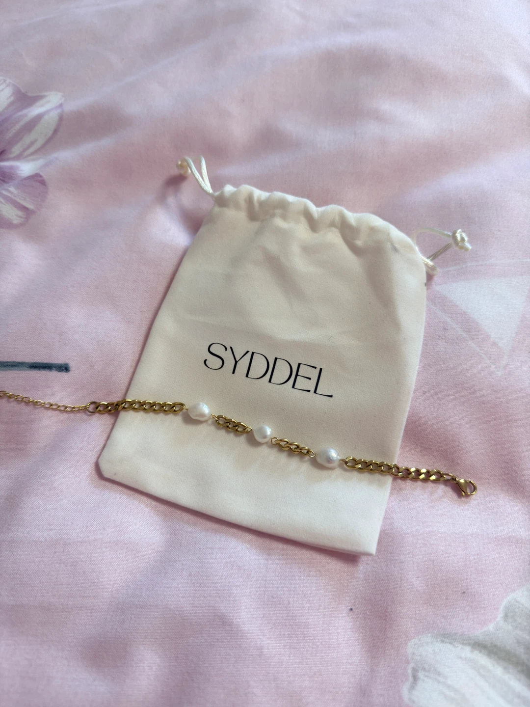 SYDDEL Gold 18k dipped Chain freshwater Pearl Bracelet
