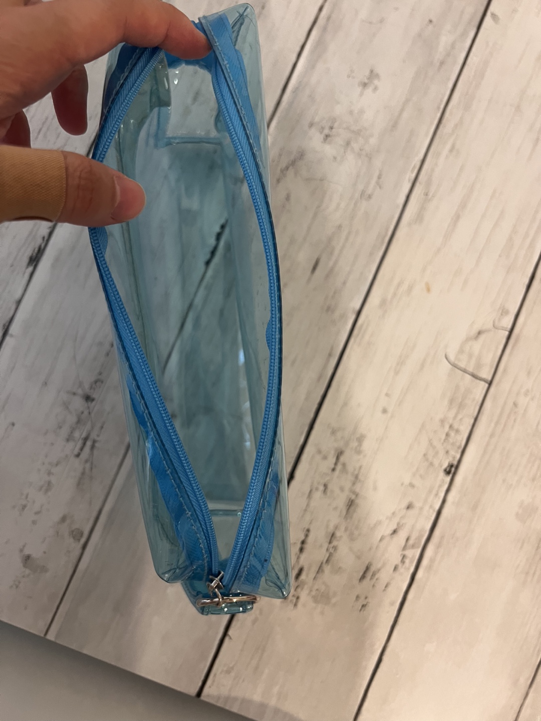 Clear Blue Cosmetic Bag