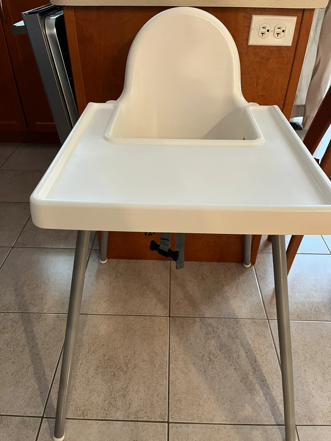 IKEA high chair with tray - white