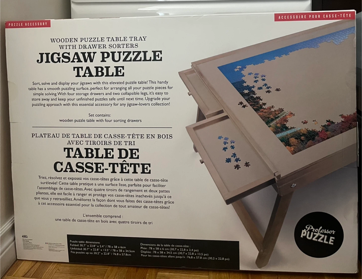 Professor Puzzle Wooden Jigsaw Puzzle Table with Drawer Sorters - photo 2