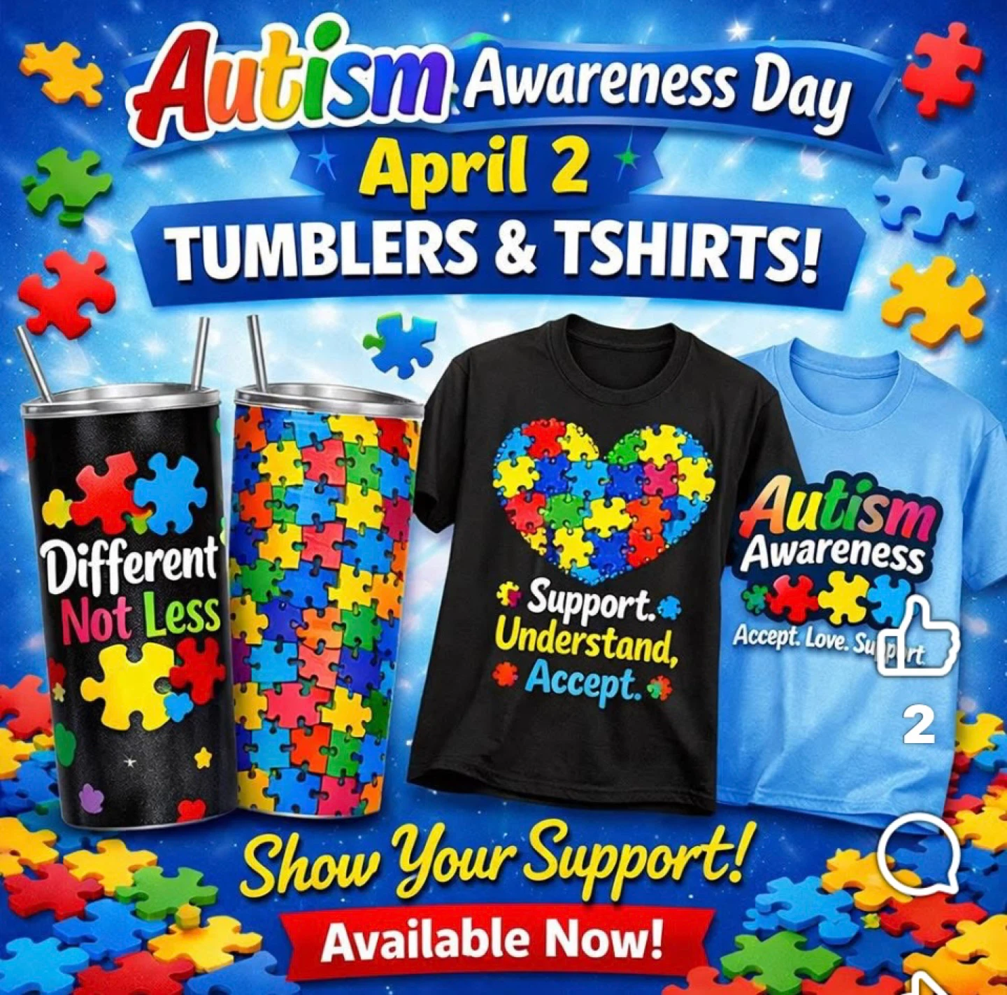Autism Awareness Tumblers and T-Shirts