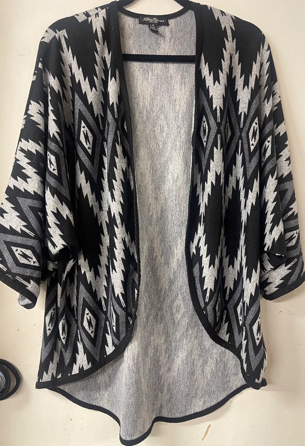 Streetwear Society Geometric Pattern Cardigan Sweater