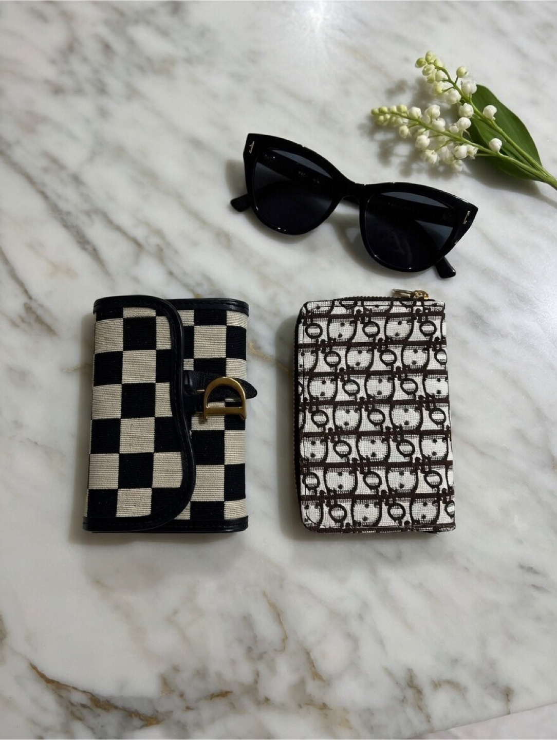Dior Checkered & Monogram Card Holder Set - photo 5
