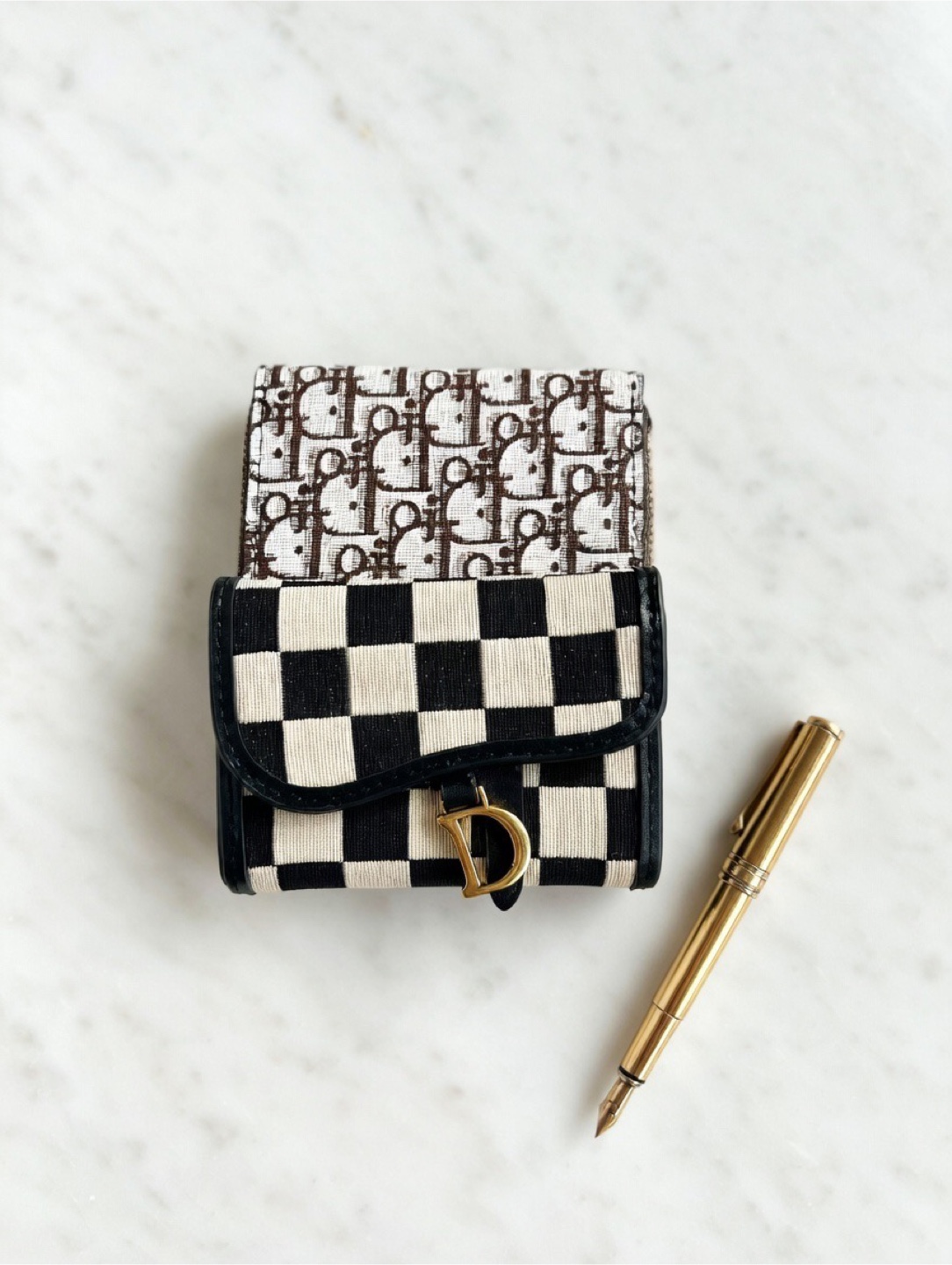 Dior Checkered & Monogram Card Holder Set - photo 4