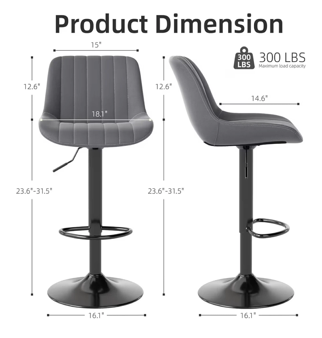 Adjustable Bar Stools Set of 2 - photo 2