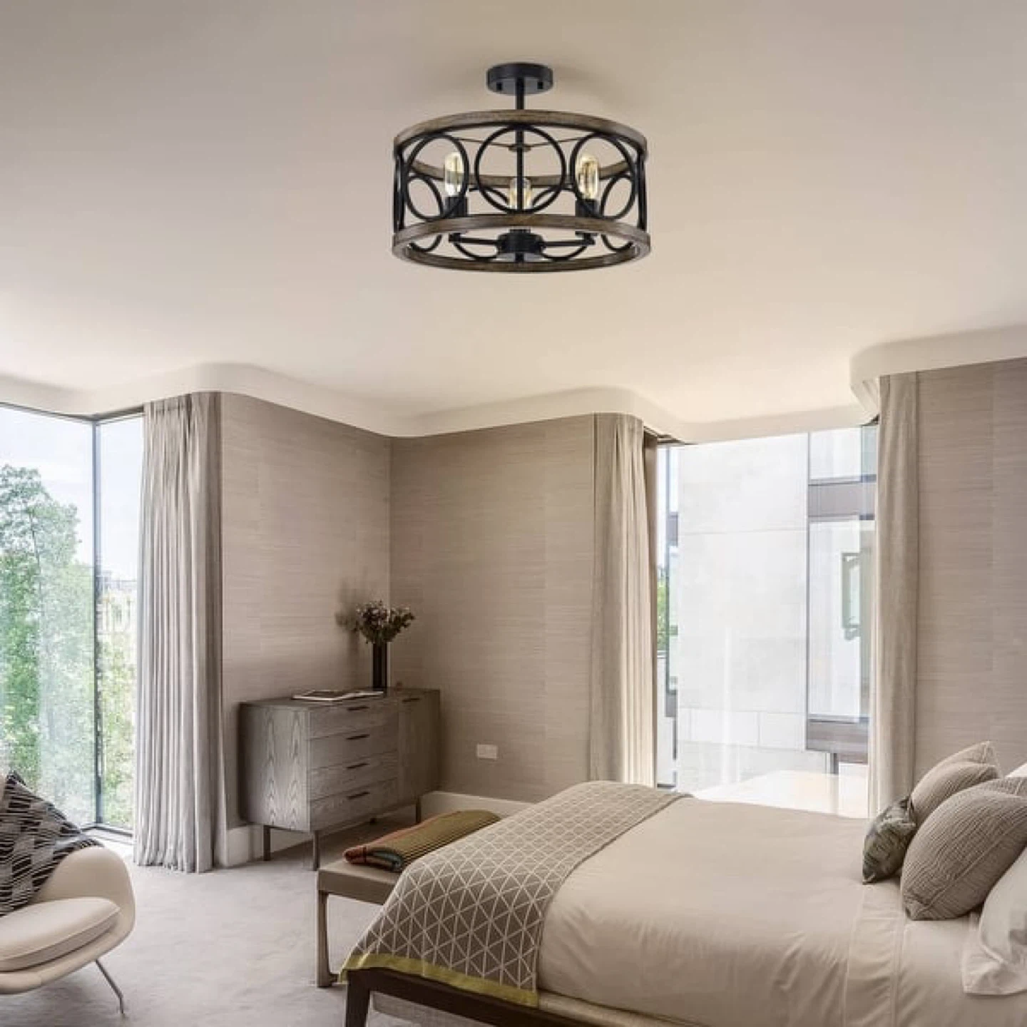 Farmhouse Drum Mount Ceiling Light - photo 4