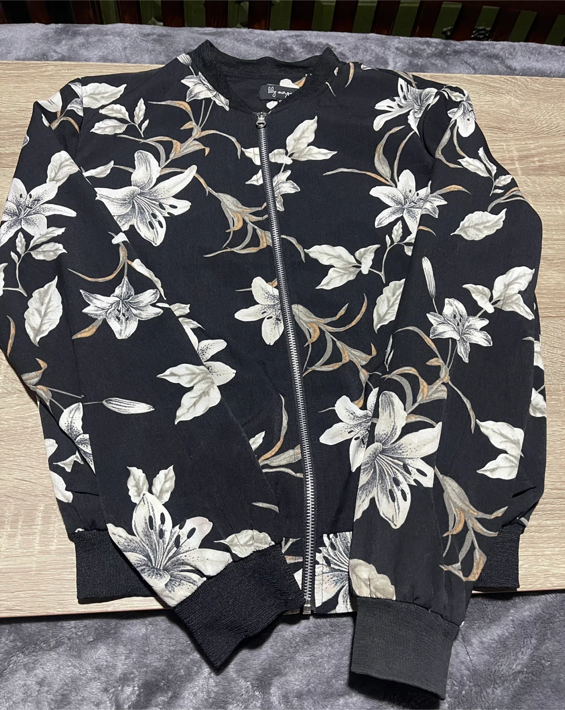 Lily Morgan Floral Bomber Jacket - Medium - photo 3