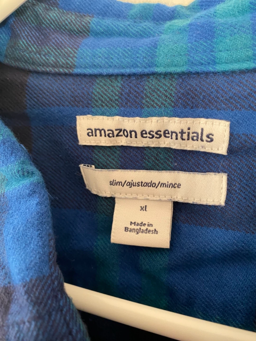 Amazon Essentials Men's Flannel Shirt - Blue Plaid - XL - photo 3