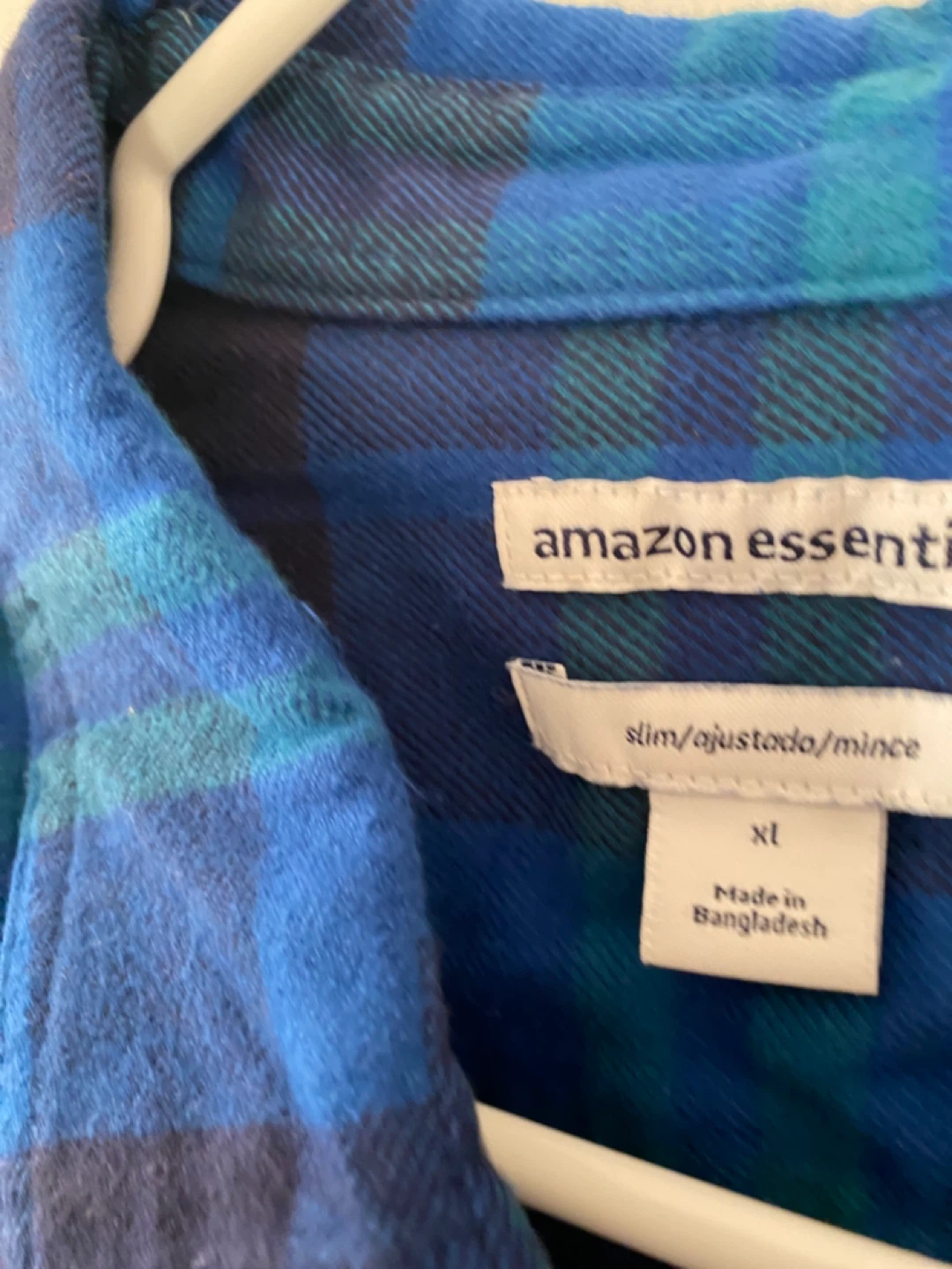 Amazon Essentials Men's Flannel Shirt - Blue Plaid - XL - photo 2