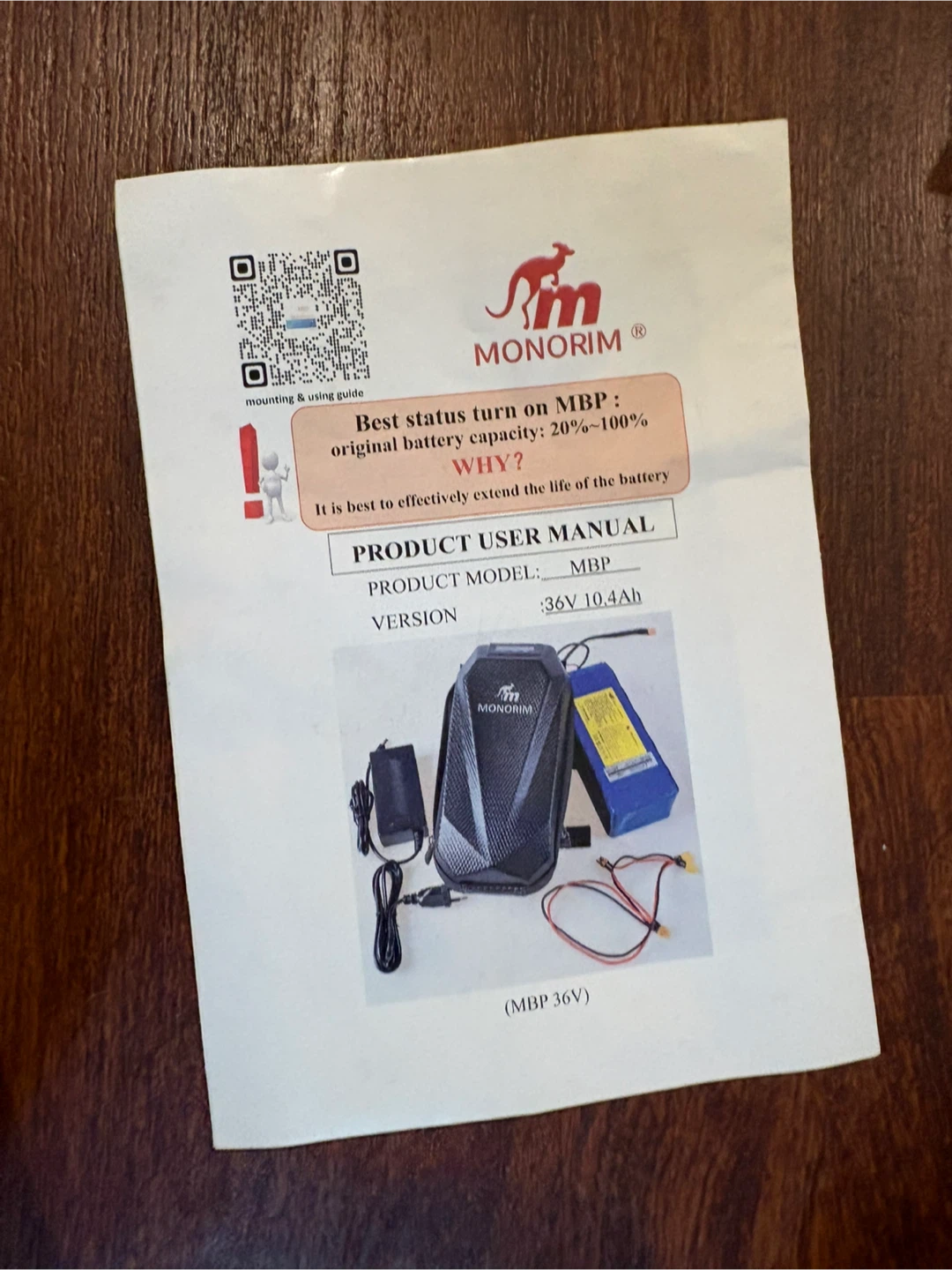 Monorim Electric Scooter External Battery Pack + Charger - photo 2