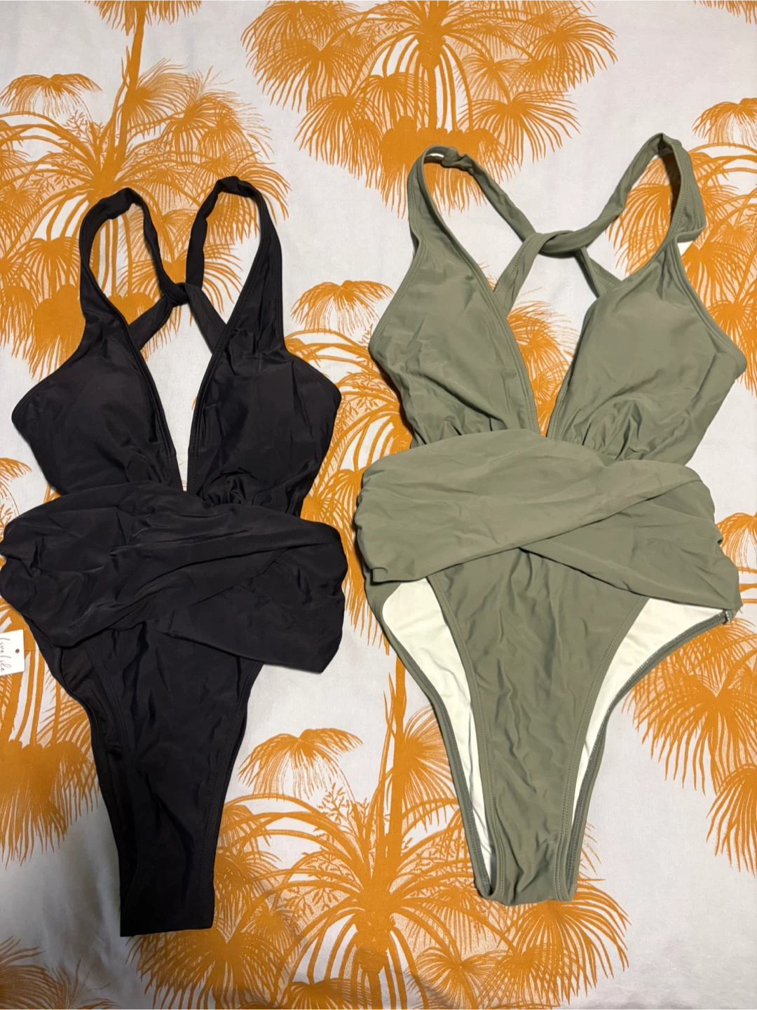 Two One-Piece Swimsuits - Black & Olive - photo 2