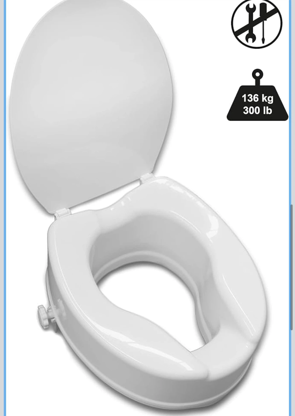 White Toilet Seat Riser 4-Inch - photo 4