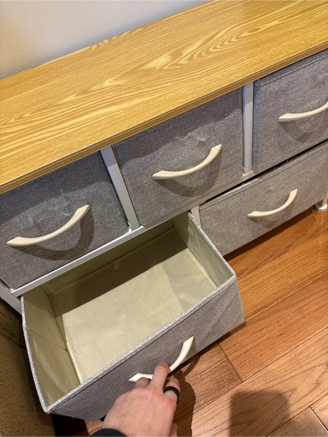 Fabric Drawer Dresser with Wood Top - photo 2