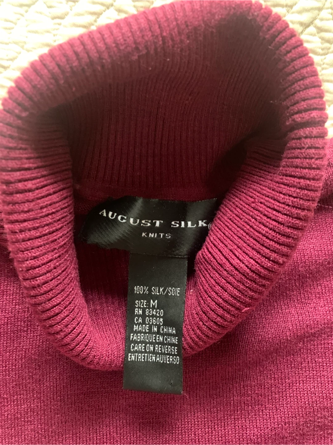 August Silk Knit Turtleneck Sweater - Size M - photo 2