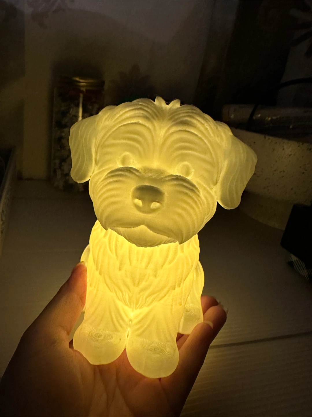 Mini Dog Shaped silk white decoration and Night Light - photo 2