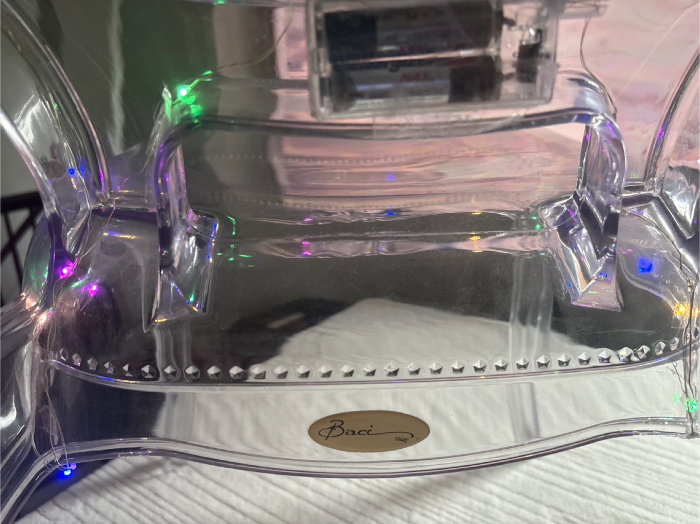Stunning Baci Milano Clear Throne Chair with Colourful Lights - photo 3