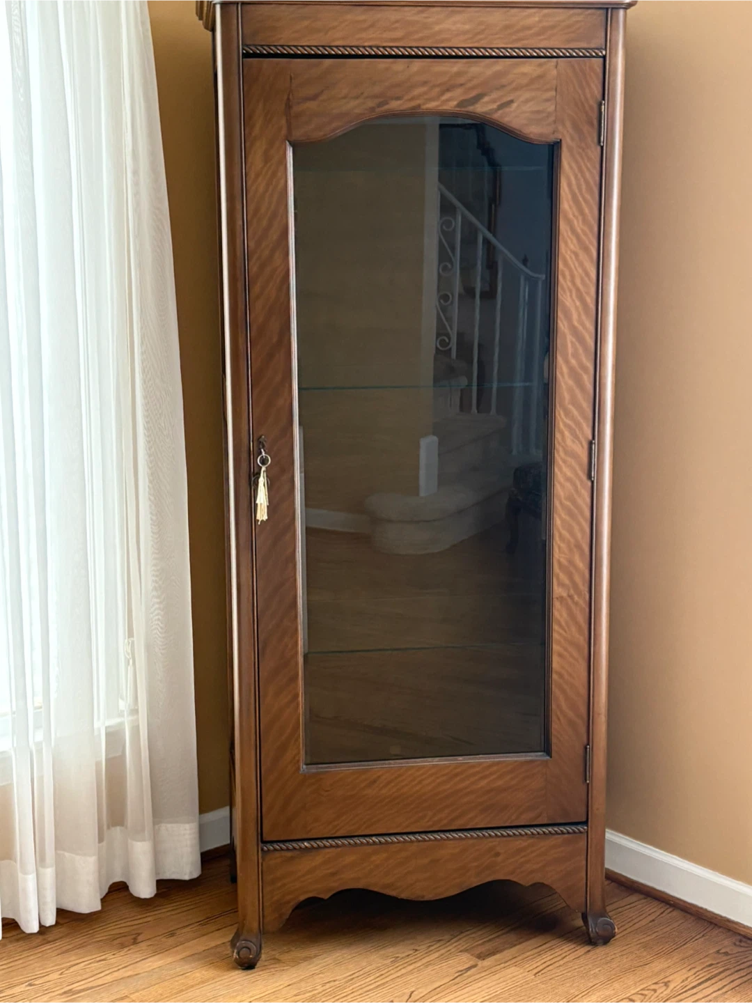 Wooden Display Cabinet with Glass Door and Interior Light - photo 2