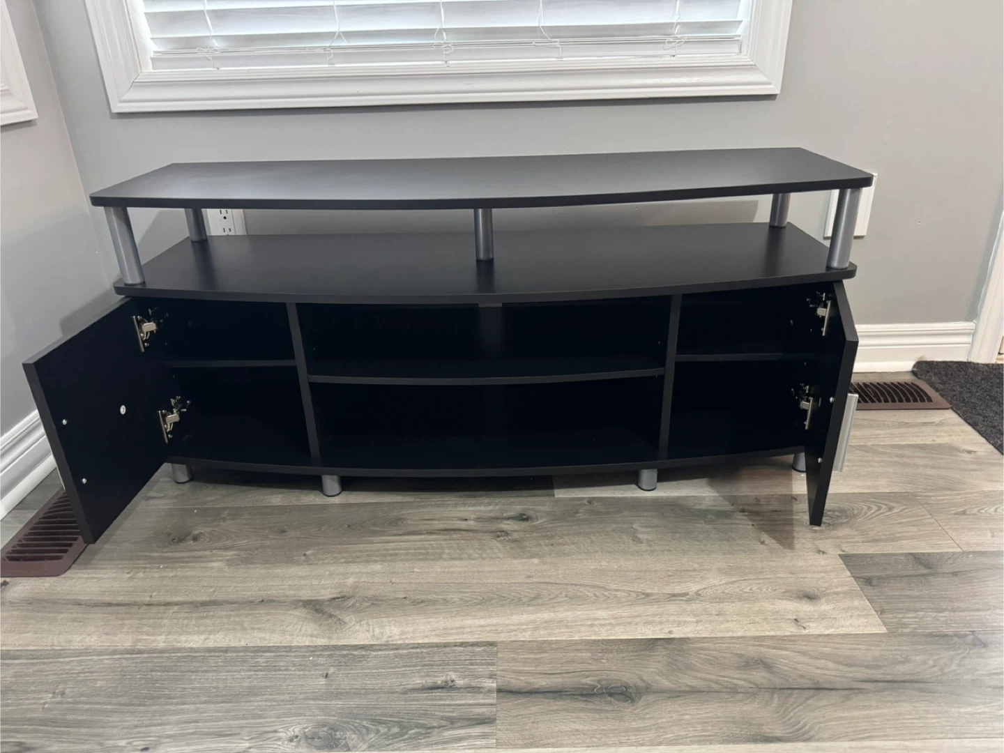 Black TV Stand with Storage - photo 2