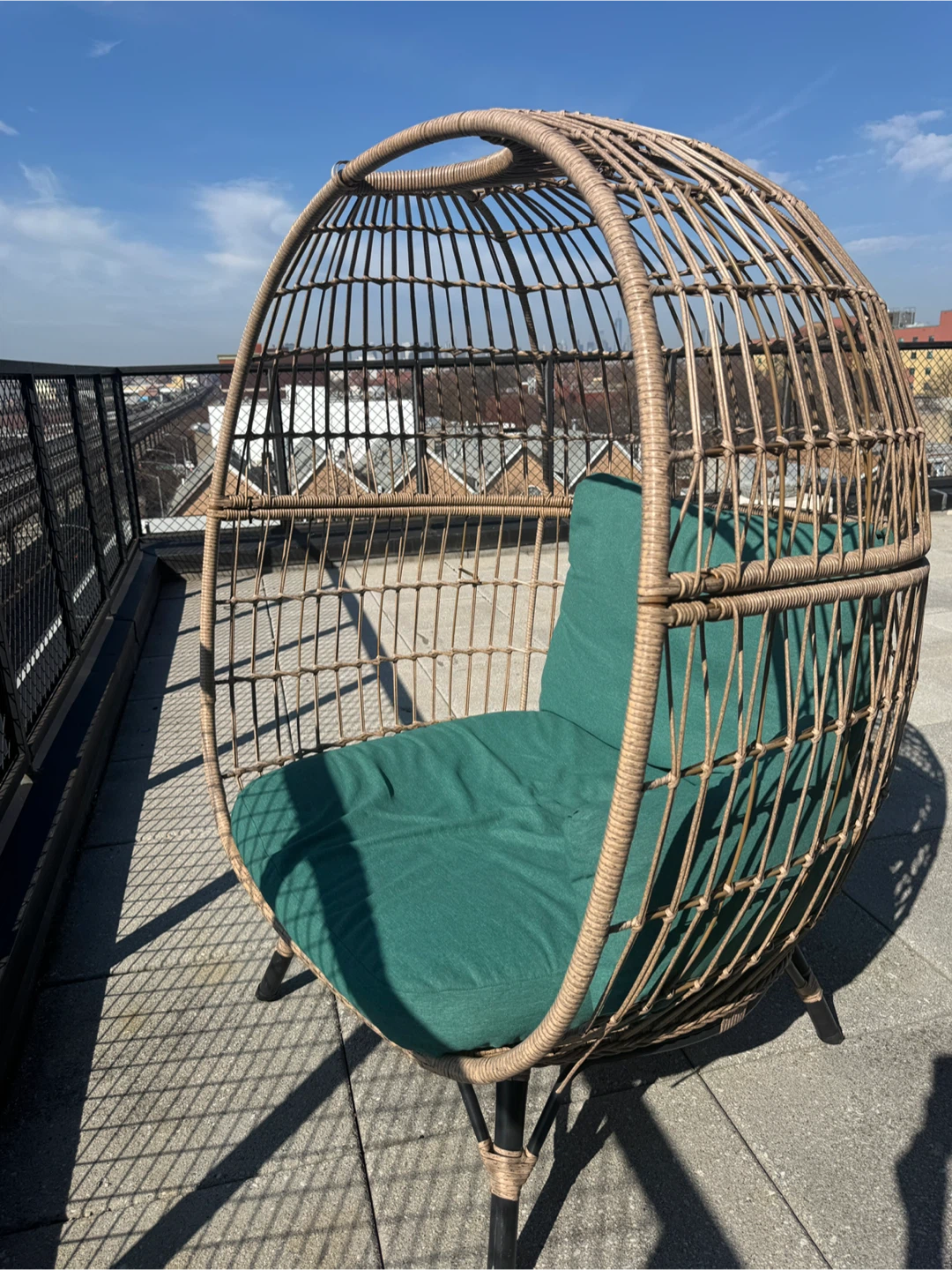Steel Southport Rust Resistant Outdoor Patio Egg Chair - Black - photo 2