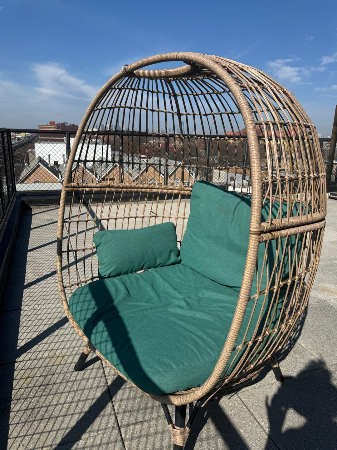 Steel Southport Rust Resistant Outdoor Patio Egg Chair - Black