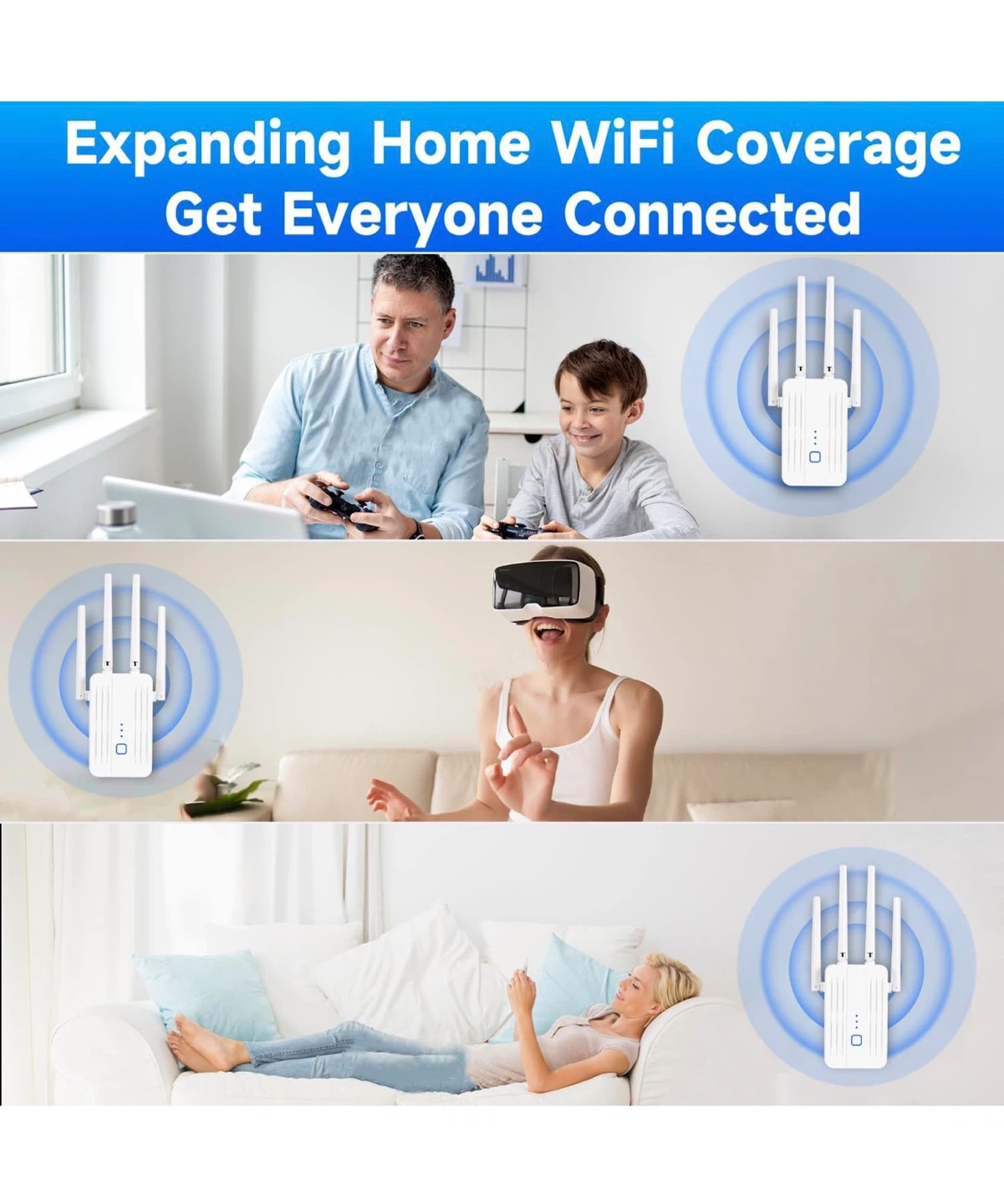 4 Antenna-Strong WiFi Extender - Dual Band 1200 Mbps WE3 - photo 5