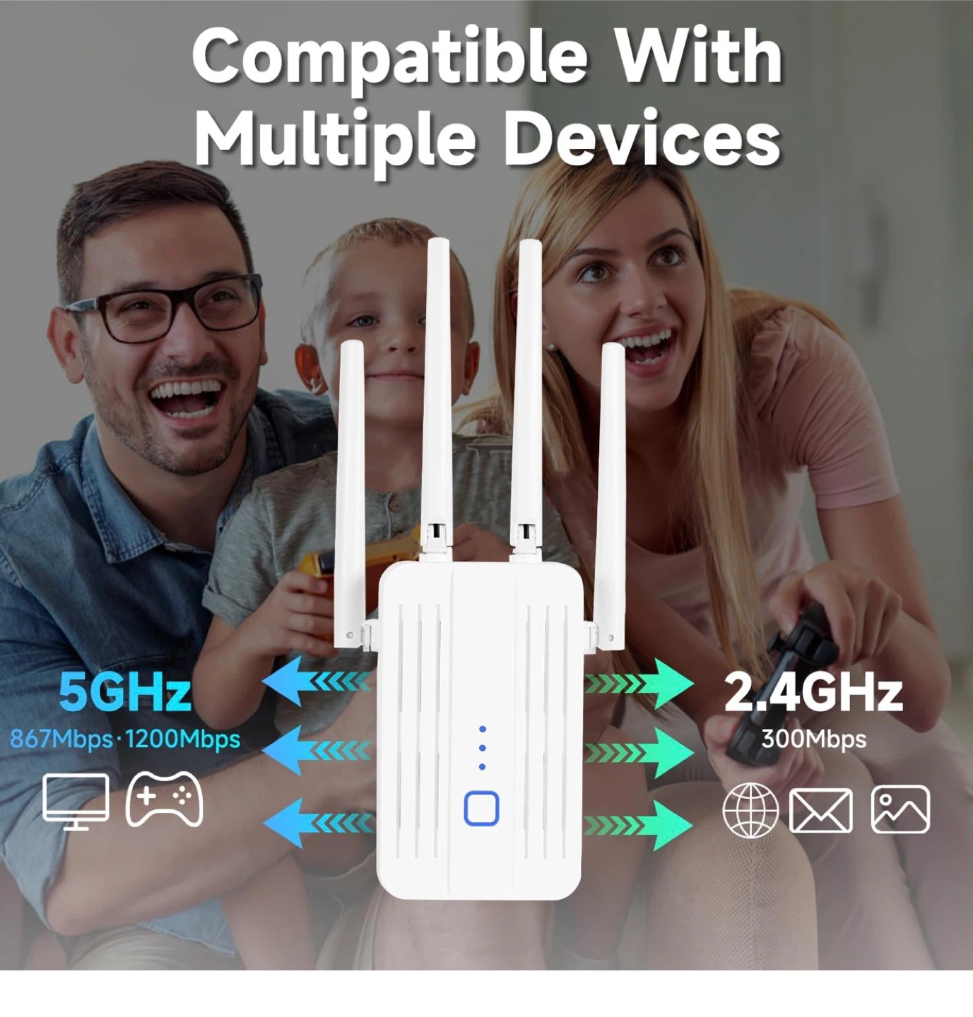 4 Antenna-Strong WiFi Extender - Dual Band 1200 Mbps WE3 - photo 3