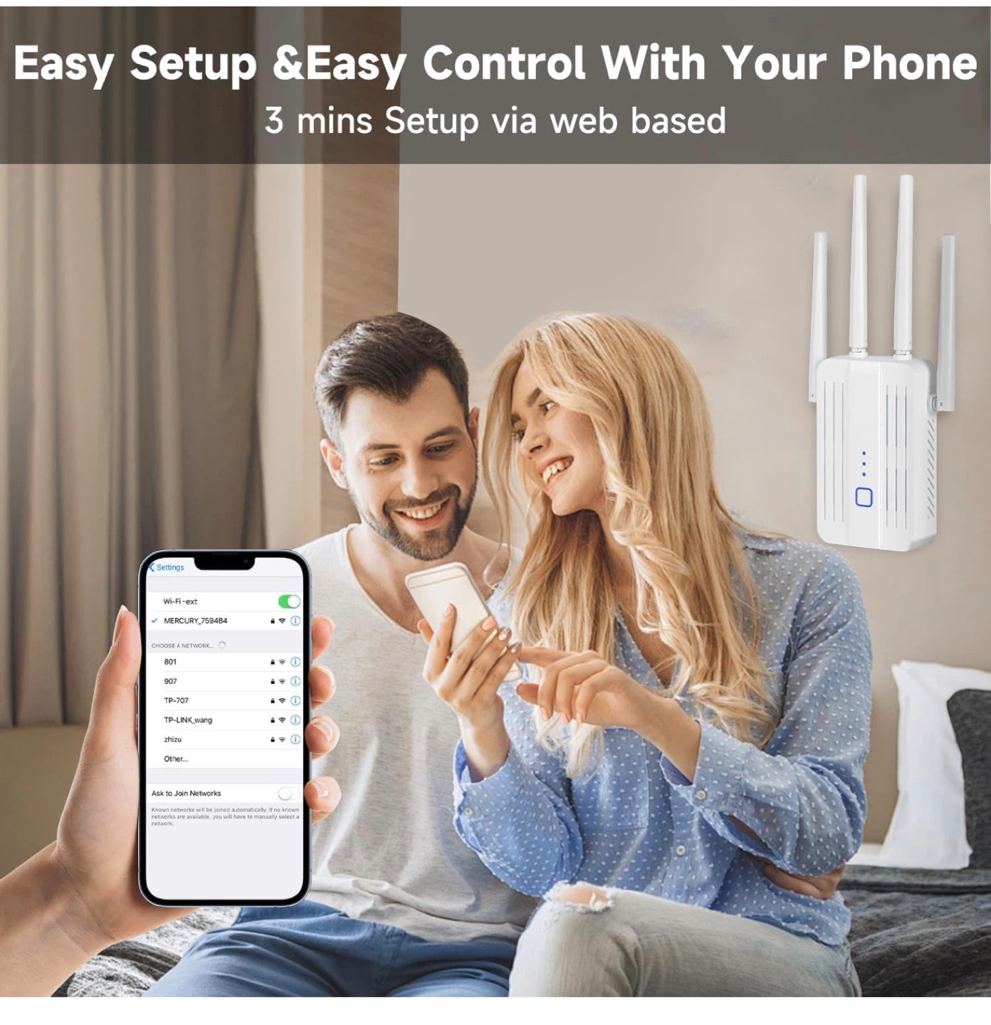 4 Antenna-Strong WiFi Extender - Dual Band 1200 Mbps WE3 - photo 4
