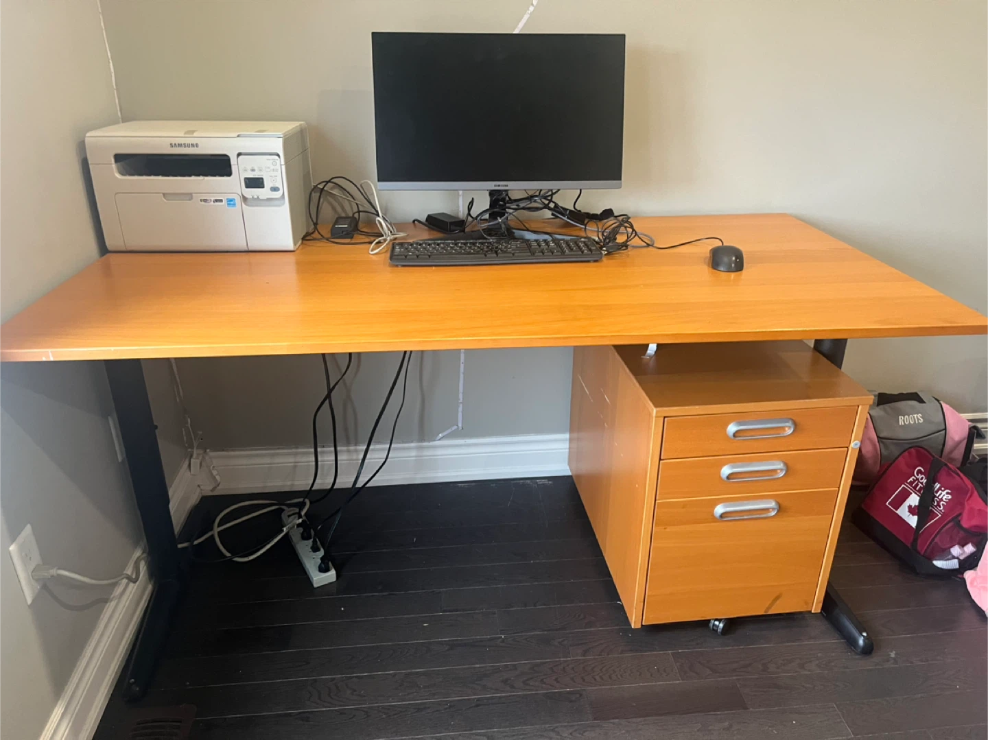 Office desk with three drawer cabinet - photo 4