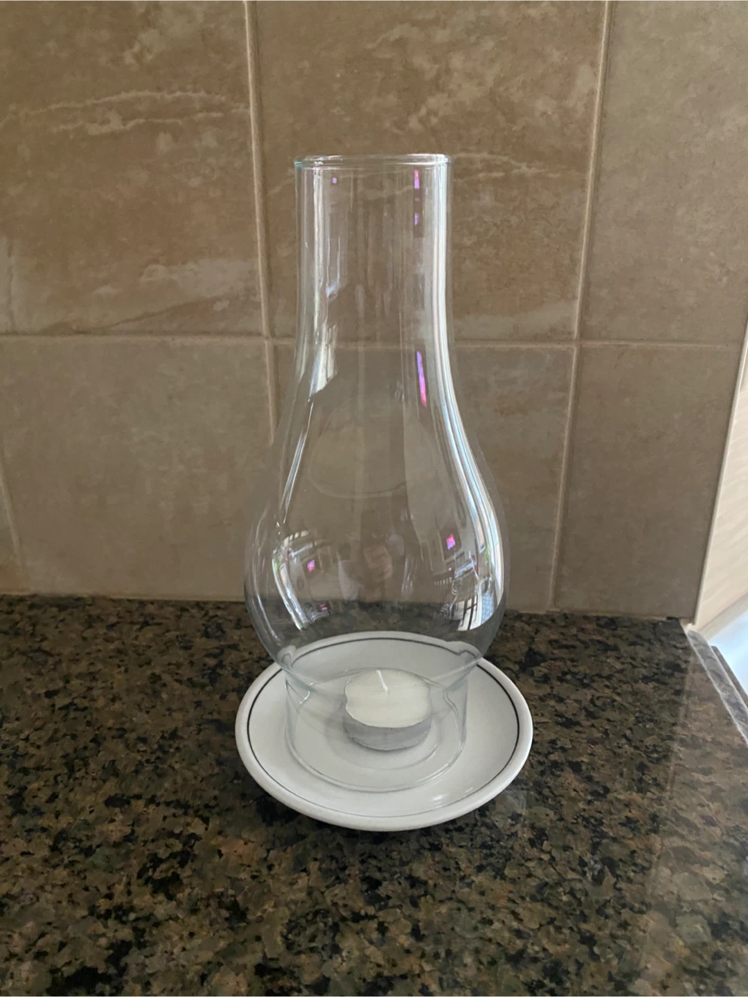 Glass Hurricane Tea Light