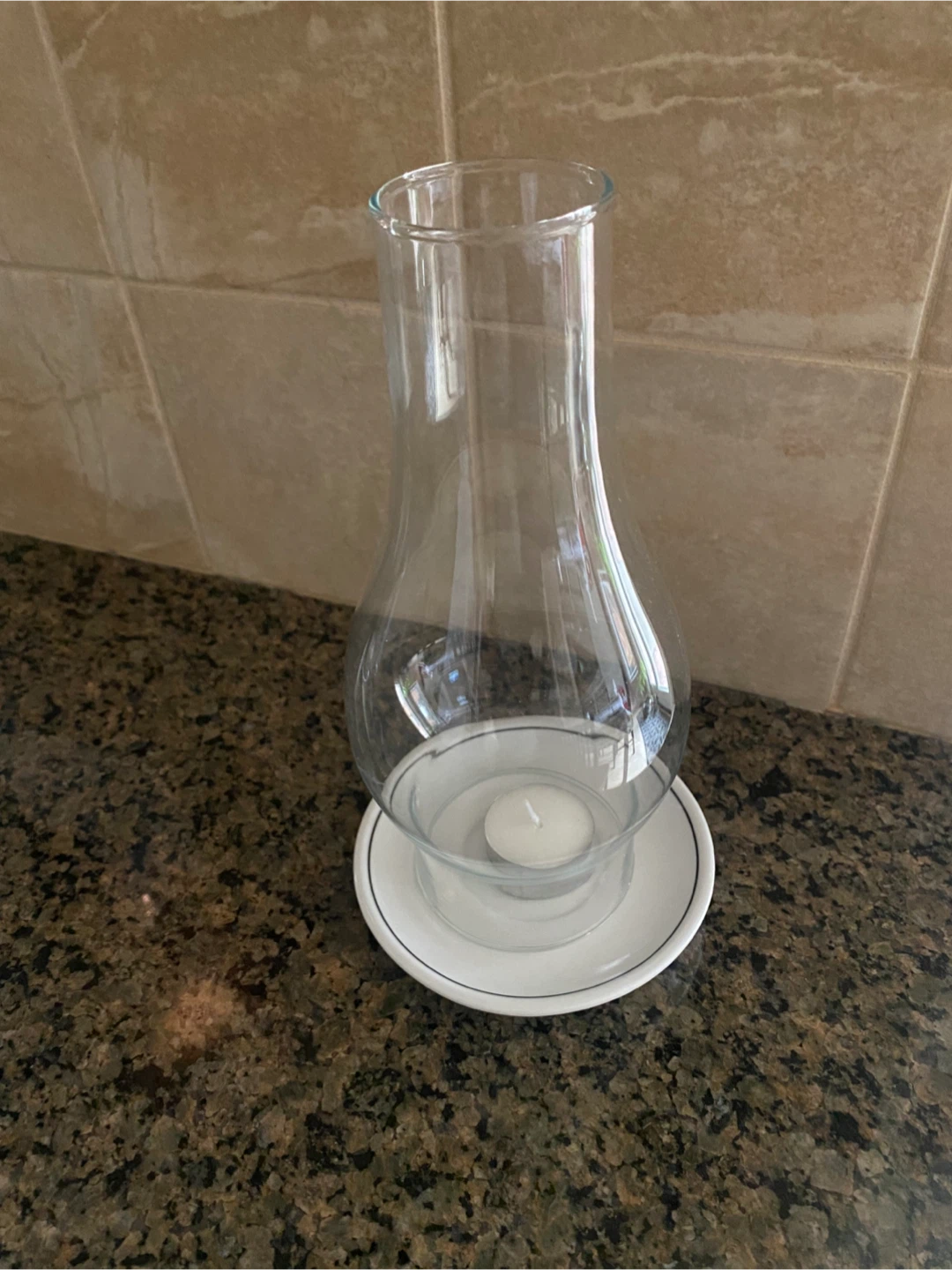 Glass Hurricane Tea Light - photo 2