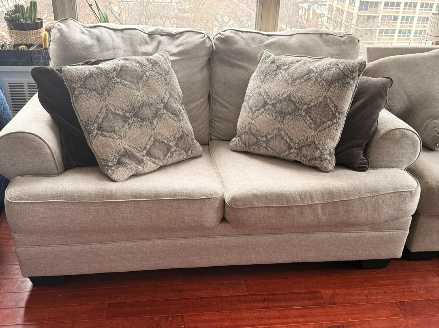 Loveseat Sofa with Pillows