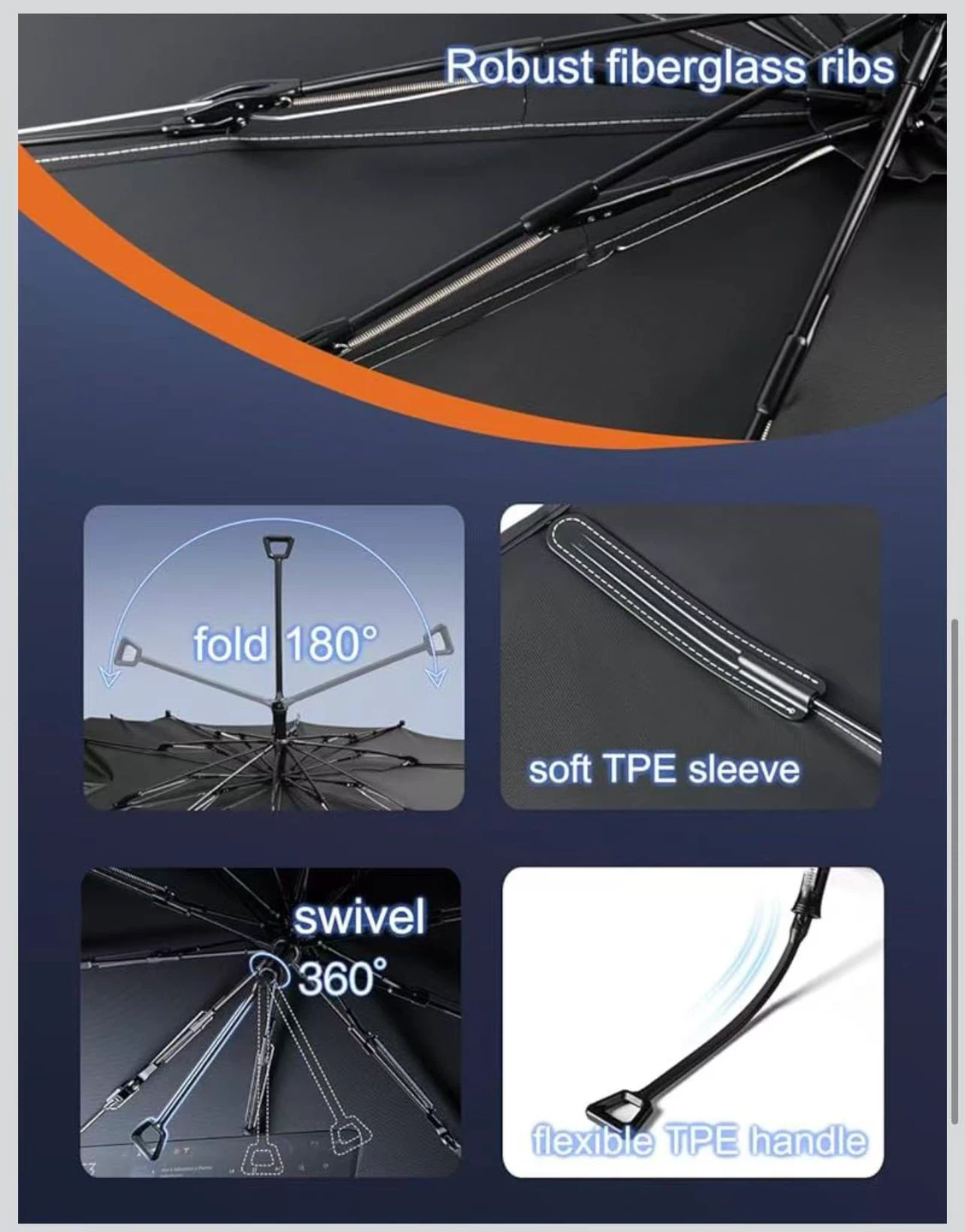 Tesla Model 3/Y Windshield Sunshade Umbrella - photo 4