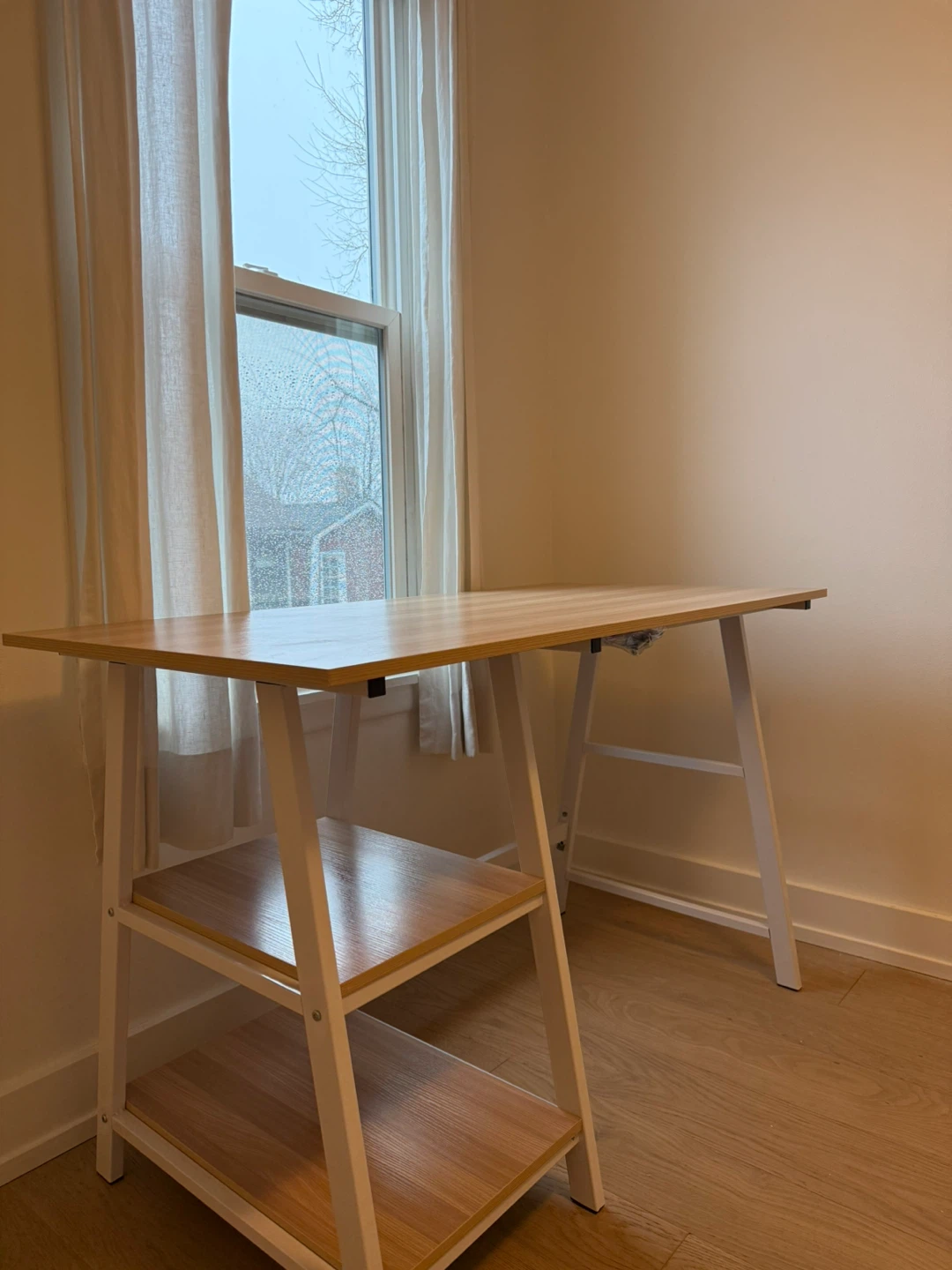 Wood Top Desk with Shelves - photo 2