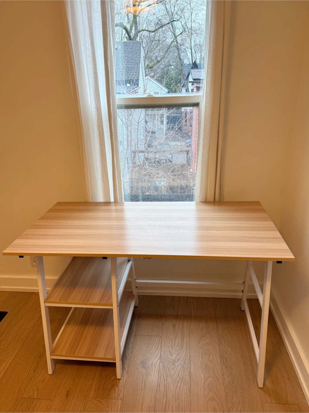 Wood Top Desk with Shelves - photo 3